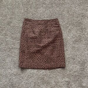 LOFT Brown and Black Patterned Mini Skirt